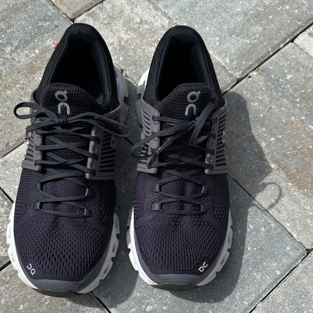 On Running Black and White Athletic Shoes